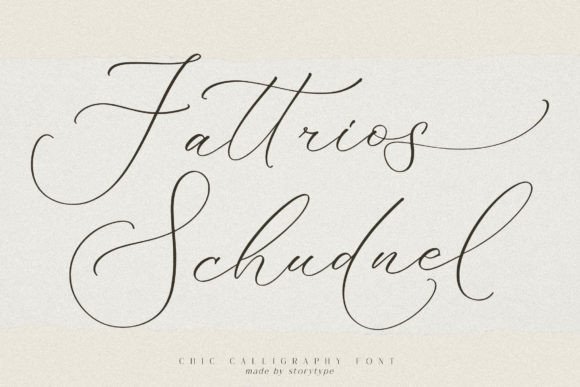 Enhance Your Brand with Fattrios Schudnel: A Chic Calligraphy Script Font